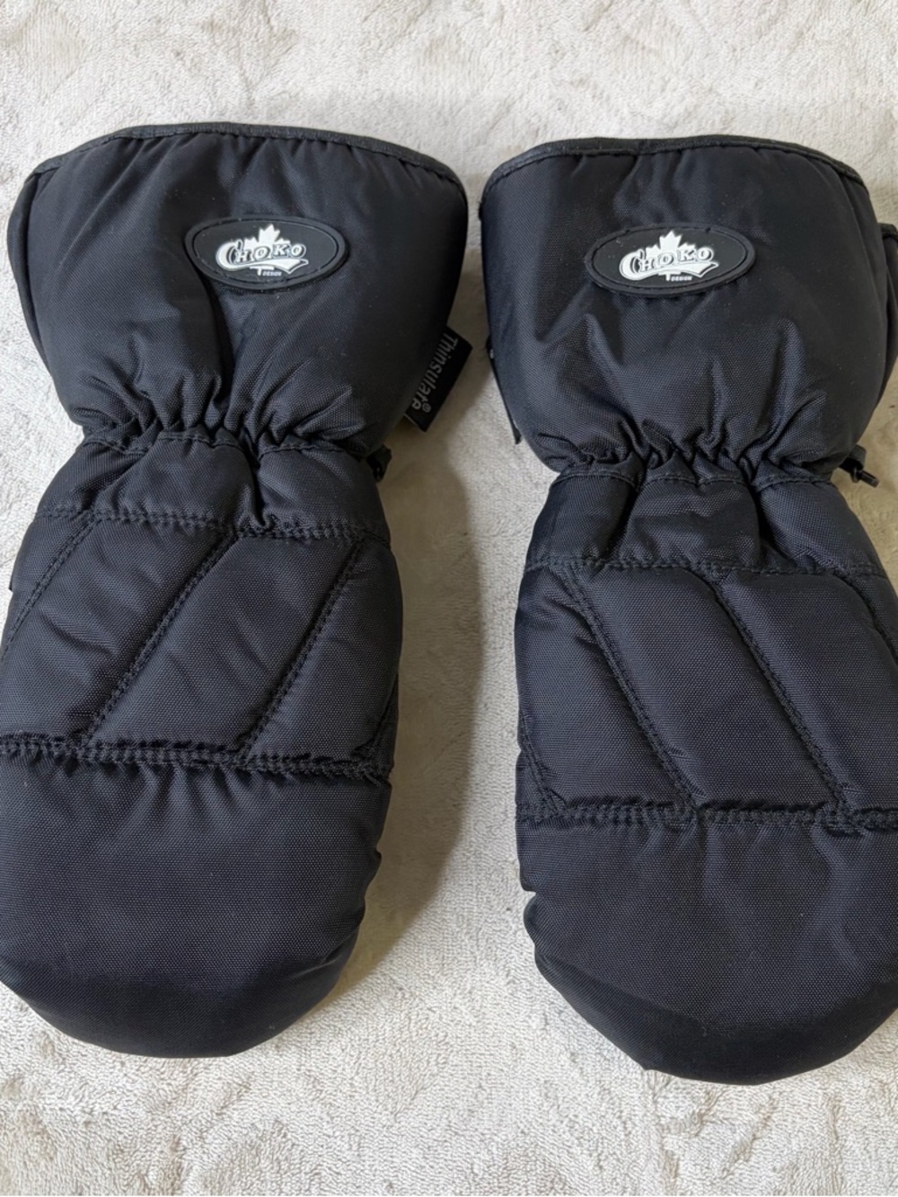 Choko Design Youth Large Black Thinsulate Winter Snow Mittens Hot Thumb Size 14